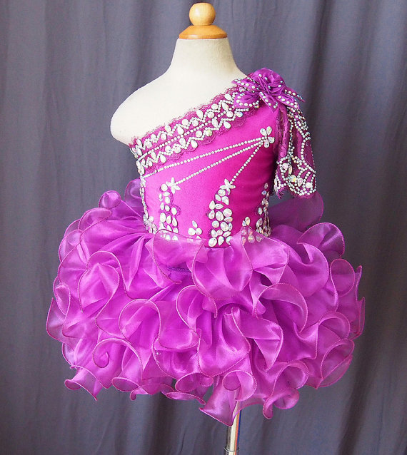 2016 Purple Beauty Little Girl Dresses Cupcake Princess
